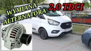 Jak wymienić alternator FORD TRANSIT CUSTOM 2,0 TDCI wymiana alternatora demontaż how fix wyjęcie