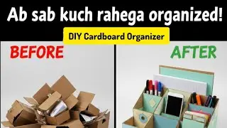 Now everything will be organized! DIY Cardboard Organizer