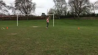 A-skip with hands on hip