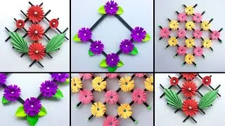 3 SIMPLE PAPER FLOWERS WALL DECORATIONS