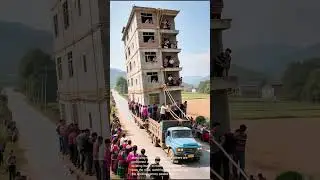 Incredible House Move: Entire Building Transported on Truck with Onlookers Cheering