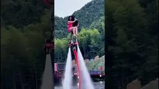 Flyboard Fun: Girl's Exciting Water Adventure