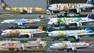 8 Aircraft Pokemon Pikachu Jet | ANA | Scoot | Garuda Indonesia | T'Way | Chia Airlines | Skymark |
