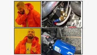 Glowshift oil sandwich adapter and oil pressure gauge on the Grand National part 1. No ugly brass T