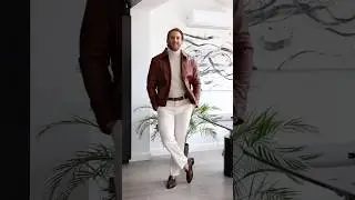 How to Style a brown leather jacket 🔥 #mensfashion #fashion #menswear #grwm
