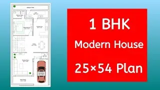 25&times;54 1 BHK Modern House Design | Smart Small House Floor Plan