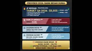 Emas 2026: JP Morgan $5,055, Goldman $4,900 | Analisis Lengkap 🏆