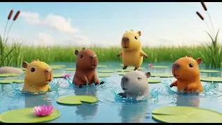 Splashing Little Capybaras Fun Song | Nursery Rhymes for Kids & Baby Songs