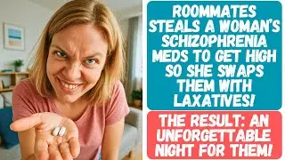 ROOMMATES STEALS A WOMAN&rsquo;S SCHIZOPHRENIA MEDS TO GET HIGH SO SHE SWAPS THEM WITH INTENSE LAXATIVES!