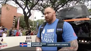 Strongmen Pull A Massive Bus I Bus Pull | 2018 World's Strongest Man