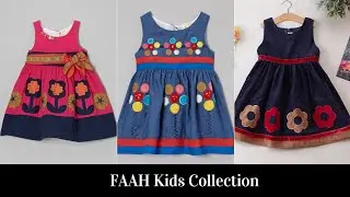 Frocks Designs For Girls, Plain Dresses Designing Ideas, Applique Work On Kurti #faahkidscollection