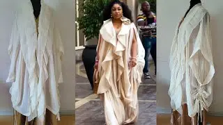 How to make a Kimono Drawstring Jacket with Flounce and a Statement Sleeves