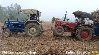 Farmtrac 60 and Mahindra 275 tractor pulling by cane load ll tractor video 