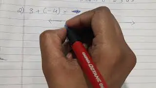 Addition of integers using number line