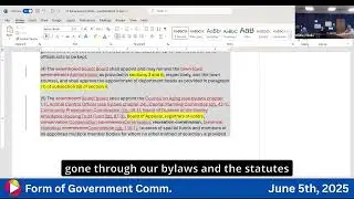 Form of Government Committee: 6-5-25