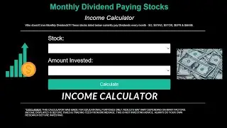 MONTHLY DIVIDEND STOCKS CALCUALTOR - $0, $STAG, $STOR, $EPR, $MAIN