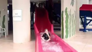 Jeb on Water Slide at Dunes in Myrtle Beach