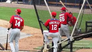 Nationals C Derek Norris and 1B Chris Marrero take BP - Spring Training 2011
