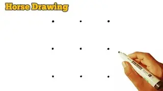 Horse 🐎 drawing from 3&times;3 dots easy // How to draw a Horse 🐴 easy step by step // Horse Rangoli