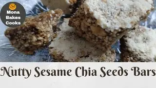 Nutty Sesame Chia Seeds Bars | Healthy Wholesome Snack | With Palm Sugar Syrup