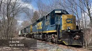 CSX L010 (B731) in Medfield Center 4/5/22