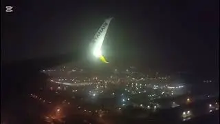 Trip report | Beautiful Sky interior at night 😍 | Ryanair FR2893 from Catania to Bergamo