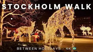 Stockholm Between Christmas & New Year 🇸🇪✨ | Evening City Walk from Drottninggatan (4K) 