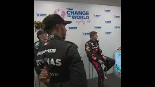 Lewis, Max and George laugh at Ferrari's strategy