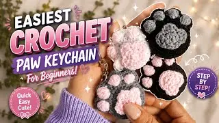 🐾How to Crochet Paw 🧶🐾 | Easy Crochet Tutorial for Beginners |Perfect for Keychains & Charms✨