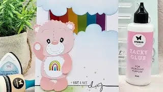 Carebear Ted interactive card rainbow