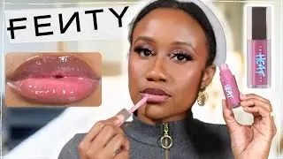 BEST LIP GLOSS 2022!? | *NEW* Fenty Gloss Bomb Lavender Savage | Review + Demo Dark Skin