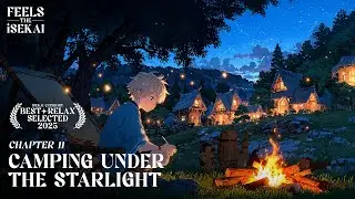 🎧 camping under the starlight 🏕️🌌 - Isekai Anime Relaxing Music | Fireplace & Night Ambience 🔥🌙