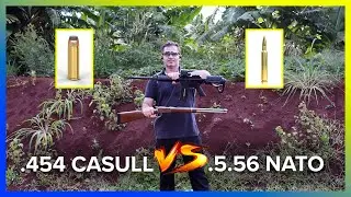 AR-15 5.56 NATO VS PUMA .454 CASULL - QUAL &Eacute; MAIS FORTE
