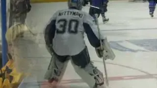 Antero Niittymaki. Warmups in Atlanta.