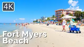 [4K] Beach Walk, Fort Myers Beach, Florida, June 2022, 4K Travel Video