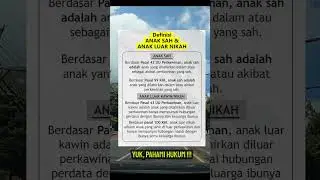 Definisi anak sah dan anak luar kawin #hukum #anak #hamildiluarnikah #hakanak #waris