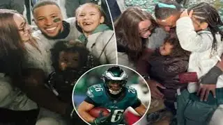 Saquon Barkley&rsquo;s girlfriend Anna Congdon reveals Eagles celebrations in new family photos