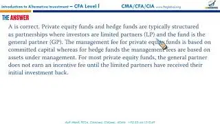 R50   Introduction to Alternative Investment EOC Questions