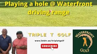 Waterfront golf driving range, playing a hole on Trackman. I hate trees.......