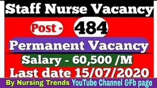 Govt Permanent Staff Nurse Jobs 2020 || Nursing Trends || Nursing Class