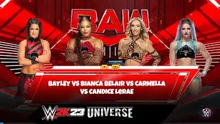 WWE 2K23 Universe - RAW - Bayley vs Bianca Belair vs Carmella vs Candice Lerae