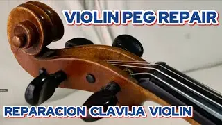 Reparaci&oacute;n clavija viol&iacute;n. Violin peg repair. #carpintero #repair  #violin #peg