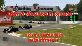 Assetto Corsa: ACFL F1 2020 MOD @ Imola 1994- 98%A.I. Race Battle! How Strong Is This HONDA AT01?