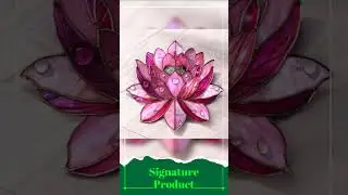 Pink Lotus Flower Stained Glass Style Art
