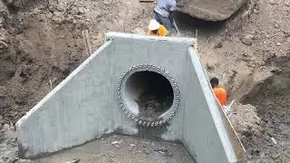 Aint no telling what we getting into today(pouring concrete head wall)