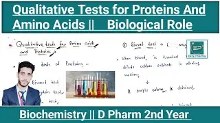 Qualitative Tests for Proteins And Amino Acids|| Biochemistry || D Pharma 2nd Year in Hindi