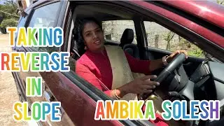 Taking car Reverse in negative slope #driving #automobile #femaledriver #womenempowerment