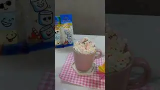 Hot Chocolate with extra topping 😍 ChompChomp marshmallow #ChompChompCandyLand #ResepMinuman
