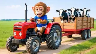 Monkey iZi Drives Tractor to Rescue a Dairy Cow from the Deep River 🐒🚜🐄 Unexpected Farm Adventure