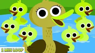 🦆 [1 MIN LOOP] Five Little Ducks - 3D Nursery Rhyme Animation 🎶 Fun for Toddlers @LittleDuckDreams